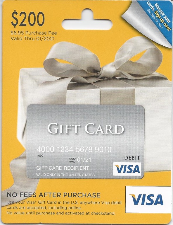 $200 Vanilla Visa Gift Card + $6.95 Fee