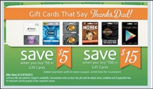 a green and orange gift card