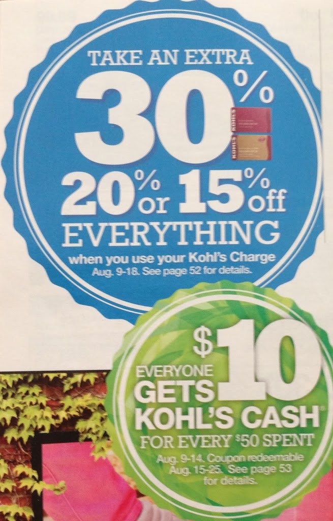 Kohl's charge card holders get 30% off everything plus Kohl's cash