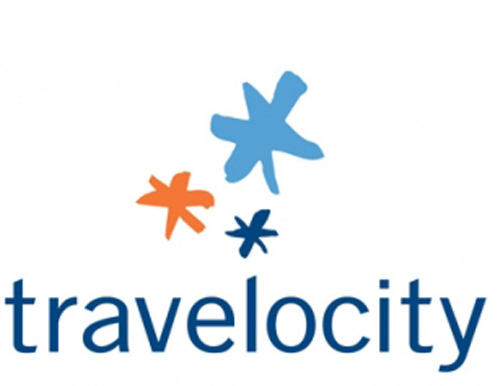 a logo with blue and orange stars