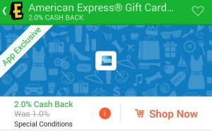 ebates mobile app amex gift cards