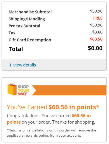 Roll gift cards into points