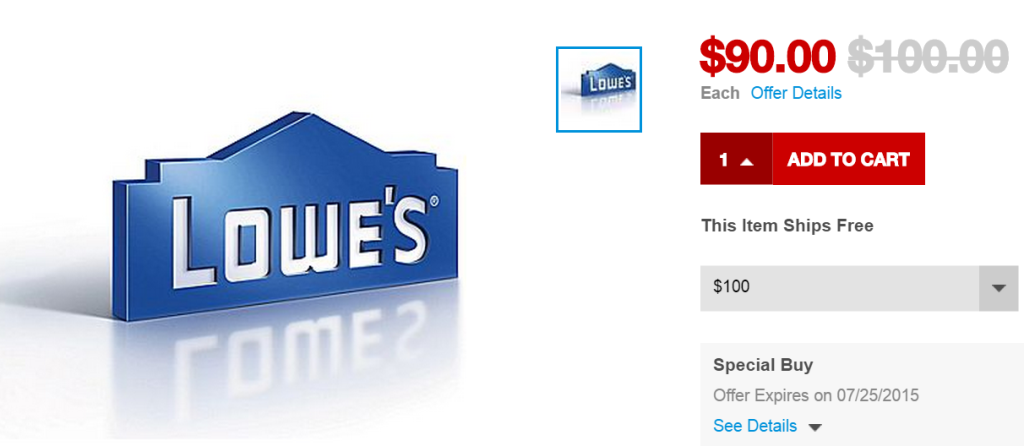staples lowes gift card deal
