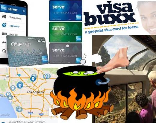a collage of credit cards and a cell phone