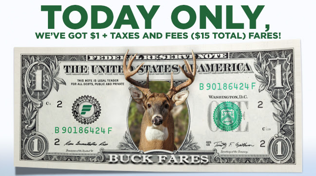 frontier buck fares sale