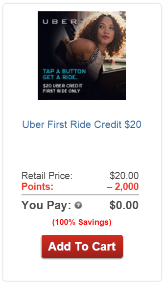 AARP Rewards for Good Redeem gift card Uber