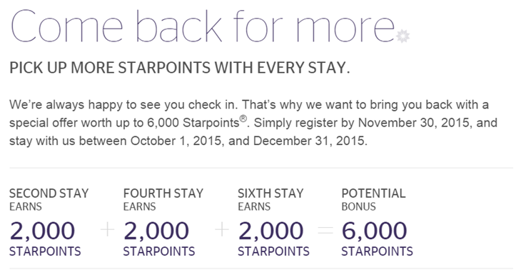 SPG two free nights: come back for more