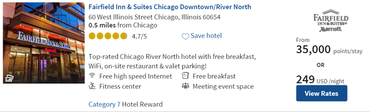 Use Chase points to book hotels Marriott Rewards