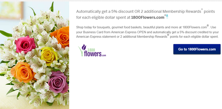Amex Open Savings 1800Flowers buying miles and delivering flowers
