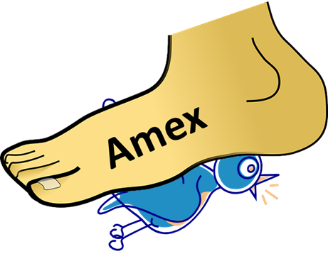 Amex stomps bluebird and serve