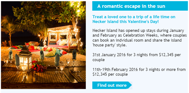 Necker Island FREE* for Valentines Day