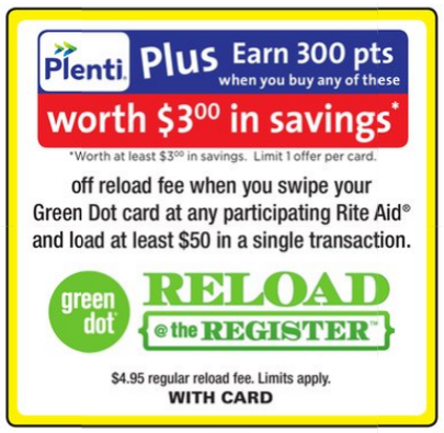 RiteAid 300 points reload green dot