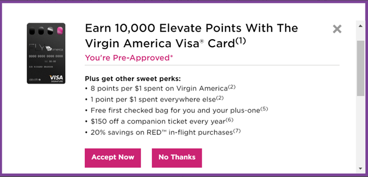 Virgin America Shopping Cart