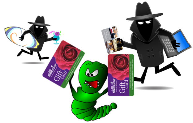 a group of cartoon characters holding credit cards