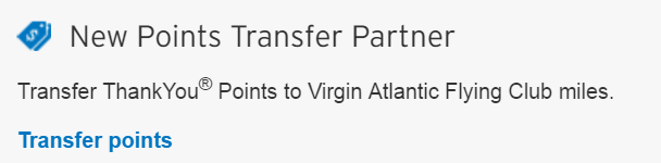 Citi New Transfer Partner Virgin Atlantic