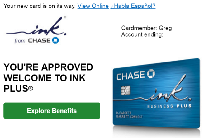 Chase Ink Plus success