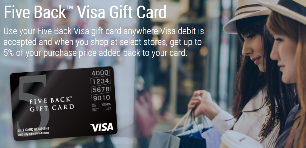 Five Back Visa Gift Card