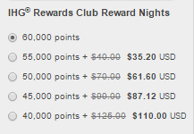 ihg points and cash promo