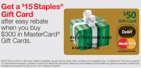 staples mastercard promo
