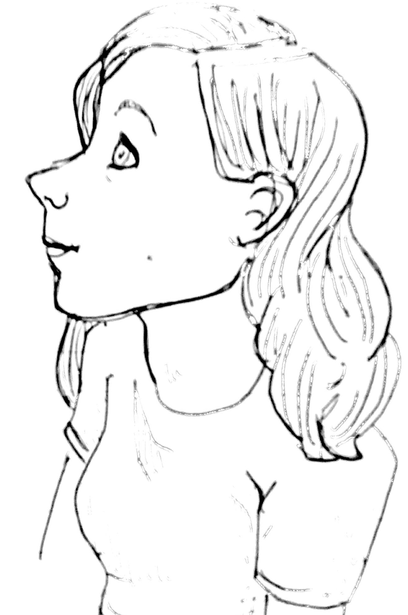 a drawing of a woman