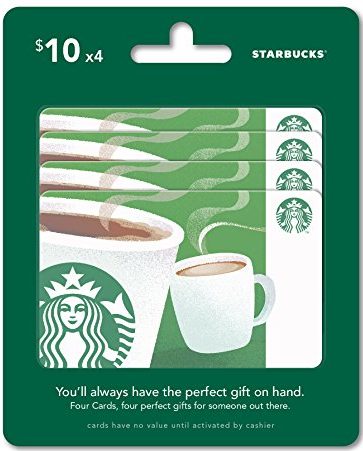 a gift card of a starbucks coffee cup