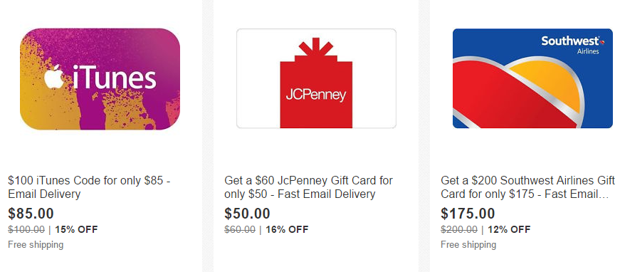 ebay gift card roundup