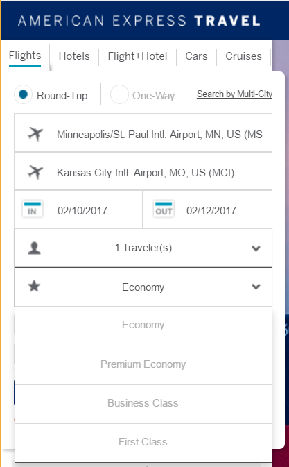 AmexTravel Search