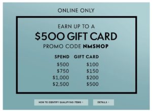 Neiman Marcus Gift Card Event 1-22-17