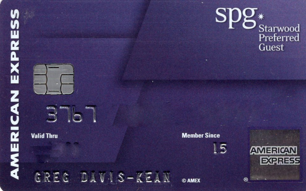 a credit card with a purple background