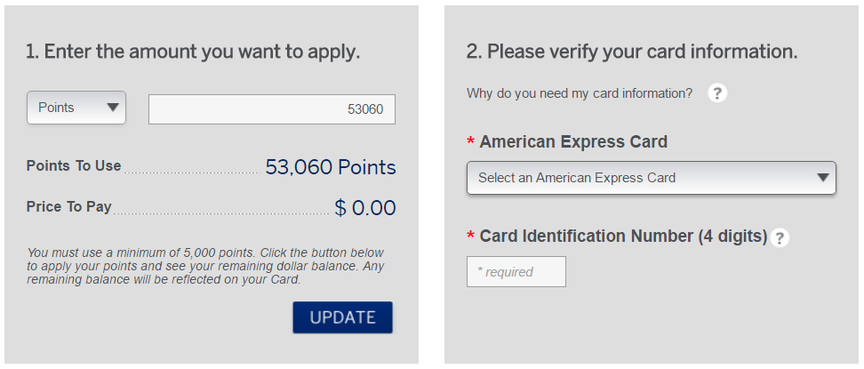 Amex Travel Step 4 Payment Information Verify Card