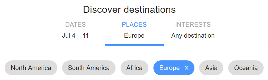 Google Flights Discover Destinations Europe Fixed Dates
