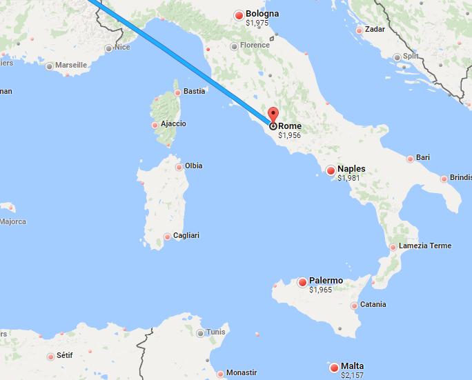 Google Flights Suggest Rome Plus Other Italy