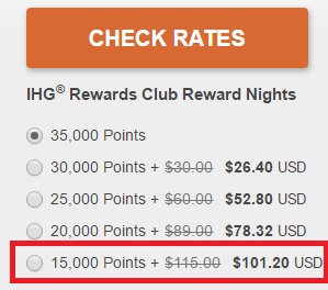 IHG Cash and Points trick