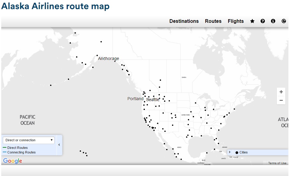 Alaska Airlines Route Map