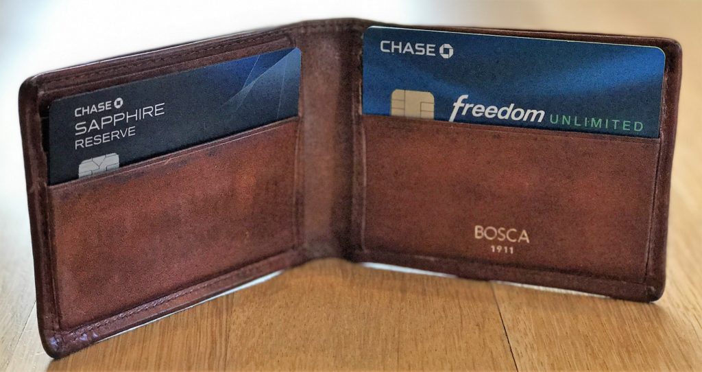 a wallet with a credit card inside
