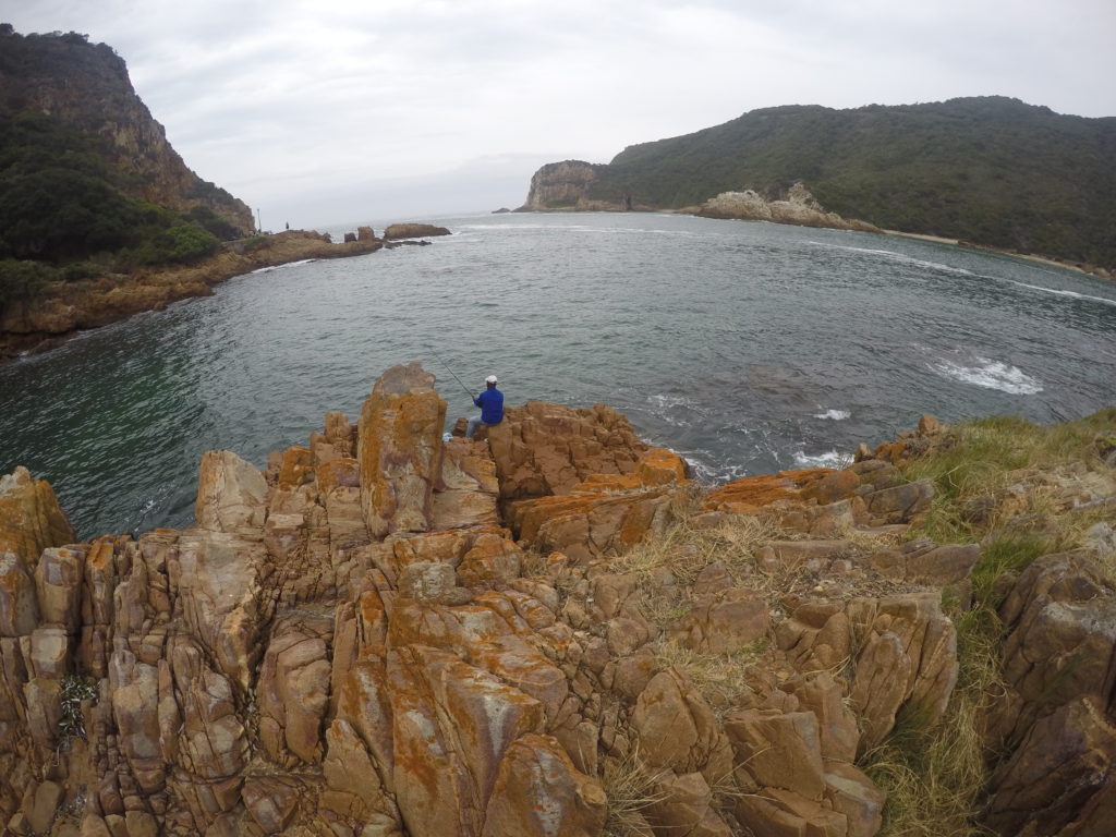 Fishing at Knysna Heads on the Garden Route in South Africa