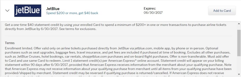 JetBlue Amex Offer