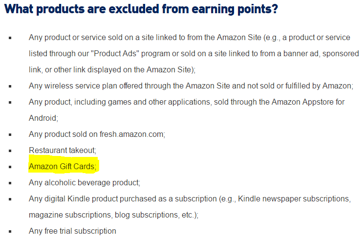 JetBlue excludes Amazon gift cards