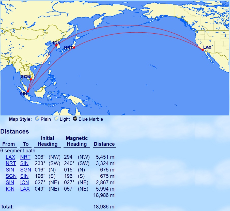 LAX-SGN Singapore route