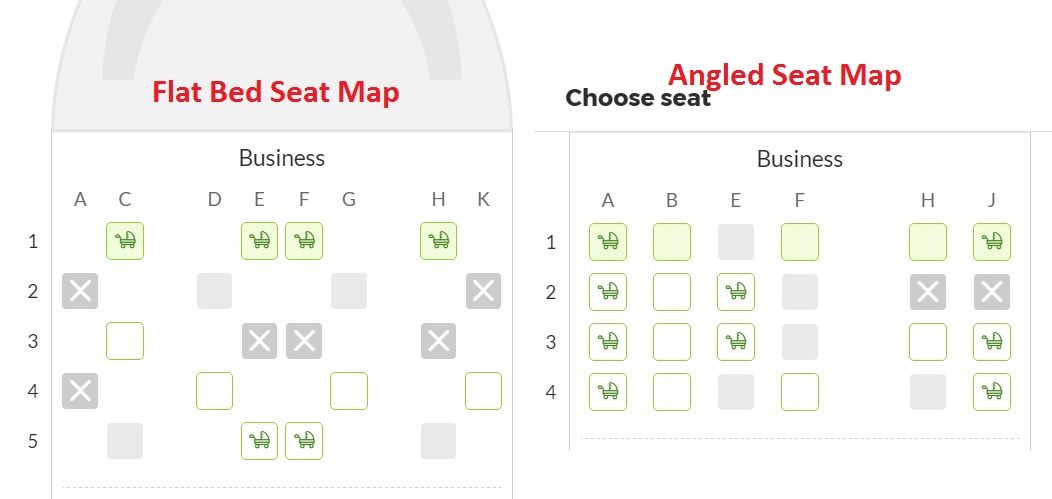 a screenshot of a seat map