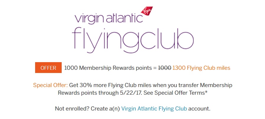 Virgin Atlantic Transfer Bonus
