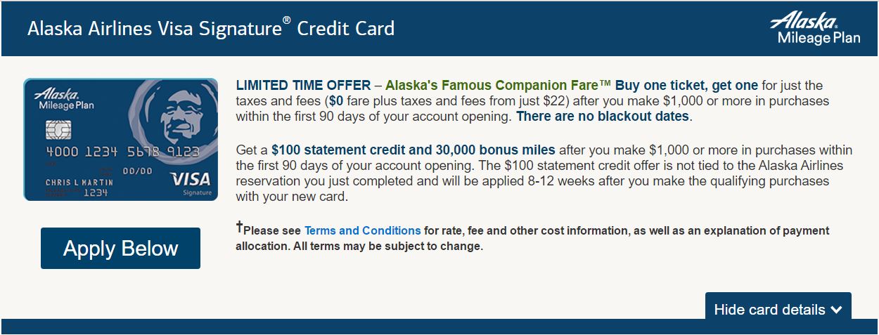 Alaska zero dollar companion fare