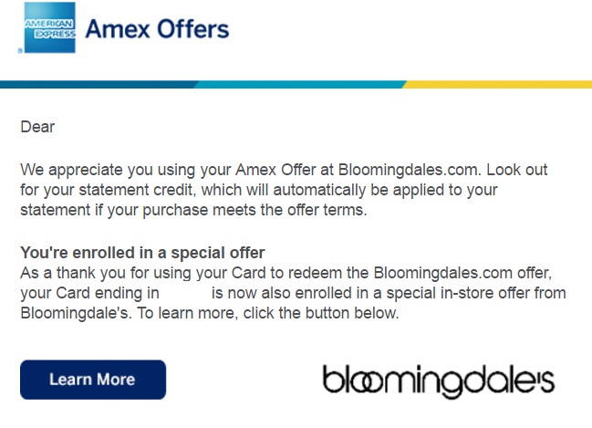 Amex Offers Unlocked Another Email