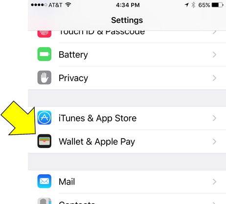 default Apple Pay card: Apple Pay Settings Wallet and Apple Pay