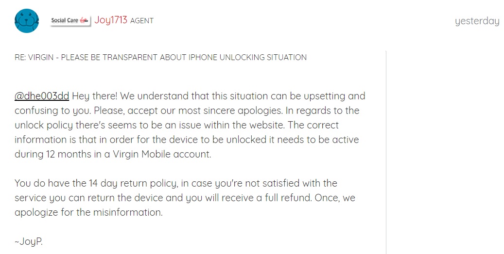 a screenshot of a phone error message