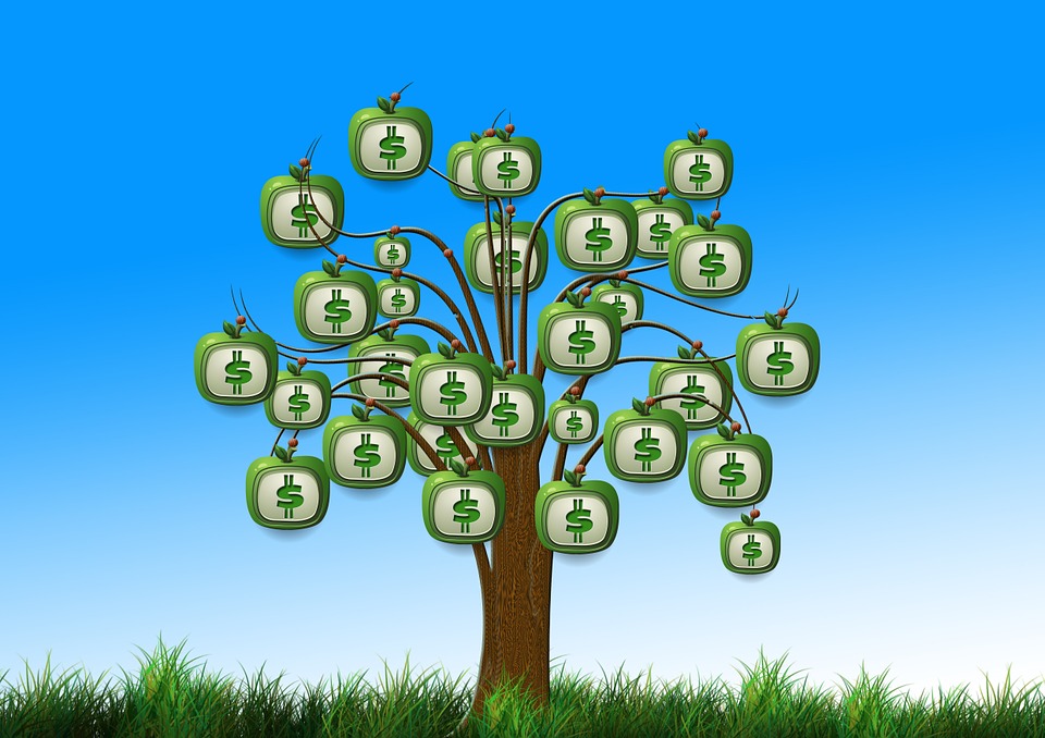 a tree with money symbols
