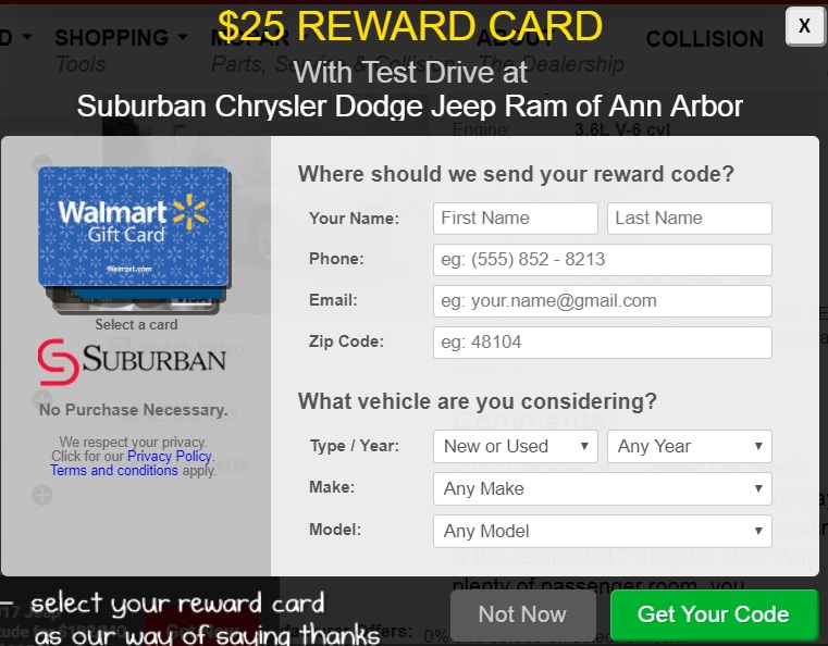 a screenshot of a reward card
