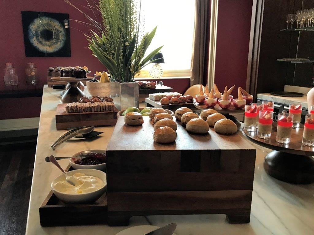 a table with food on it