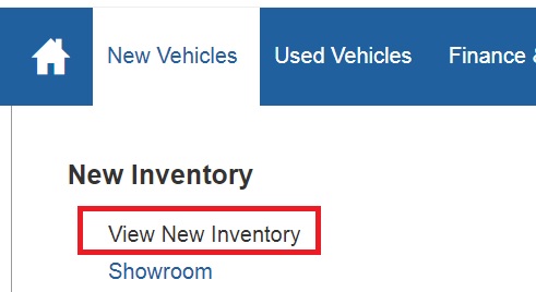 a screenshot of a vehicle inventory