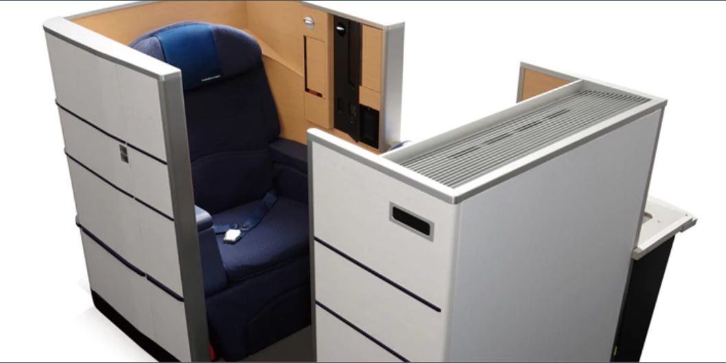 an office chair in an airplane